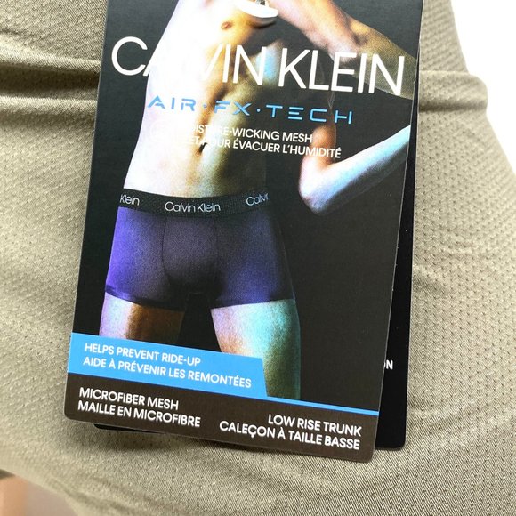 Calvin Klein One Men Low Trunk NB2753030 Brown Mesh Air Fx Tech Moisture Wicking - Picture 4 of 7